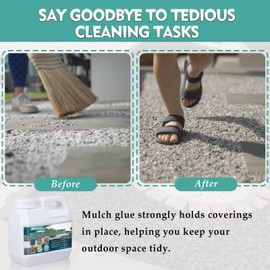 Mulch Glue for Landscaping, 35 Oz Powerful Concentrated Mulch Glue for Pea Gravel, Rock Glue, Gravel Binder, Secure Covering Firmly, Non-Toxic Mulch Glue for Rocks for Locking Most Mulches(20240604)