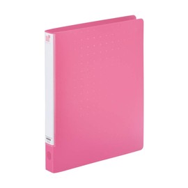 Lihit Lab F7032-12 Binder, Punchless File, One-Touch Open/Close, A4, S Type, Pink
