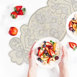 Camino de mesa decorativo con abalorio a mano para bodas, Pascua, decoraciones de fiesta de Navidad, un hermoso complemento para tu decoración de mesa de cena, 13 x 36 pulgadas