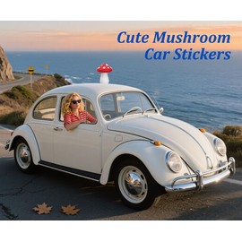 3D Car Roof Mushroom Apple Sticker for Car Roof Decor Creative Halloween Car Decoration Funny Auto Exterior Decoration Accessory for Car Roof Trunk Cover (Red Mushroom)