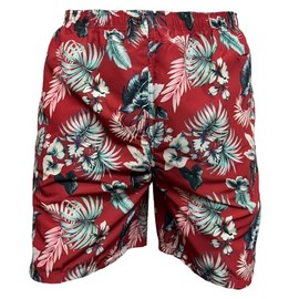 Brooklyn Imports LTD Big Size Floral Board Shorts Swimming Trunks in Plus Size 2XL-6XL Beachwear Red
