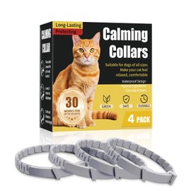 Die-matic Calming Collar for Cats,Cat Pheromone Collar4-Pack,15-Inch Length-Adjustable, Cat Calming Collar Can Quickly Help Cats Overcome Anxiety,Stress Relief Time Lasts 30 Days Effective Grey