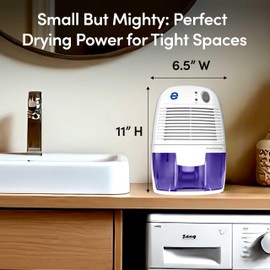 Eva-Dry EDV-1100 Whisper-quiet 16 OZ Dehumidifier with Auto Shut Off and Restart for small spaces in your Home, RV, Automobile, and Storage up to 122 sq. ft