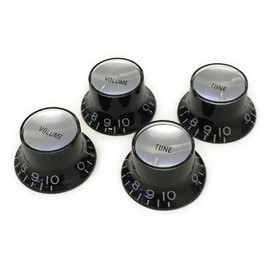 YJB PARTS Reflector Knob (Embossed Letters) mm 4 pcs Made in Japan (Black/Silver Plate)