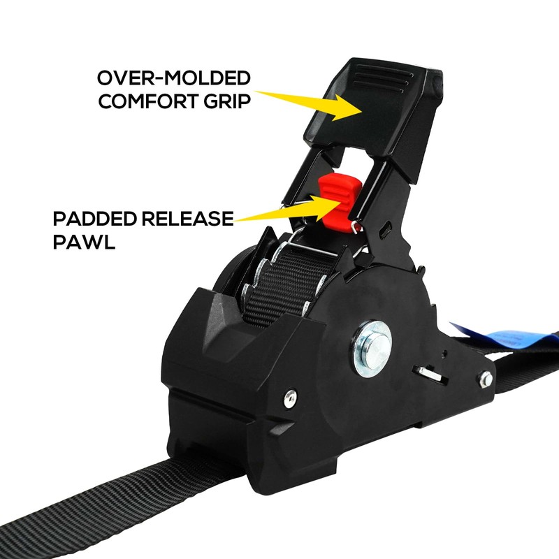 ANLULOAD Retractable Ratchet Strap(1 in x 9.8 ft),Ratchet Tie Down
