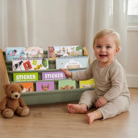 ZICOTO Decorative Kids Bookshelf - Modern Montessori Shelf for Nursery or Playroom - Holds Up to 20 Books & Small Toys