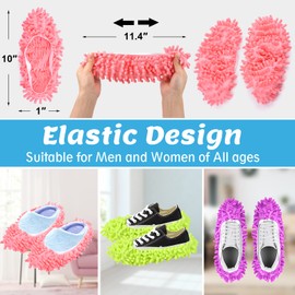 10 Pcs Microfiber Mop Slippers Shoes Reusable Dust Mops for Women Washable, 5-Pairs Mop Slippers Shoes for Floor Cleaning， Mop Socks for Foot Dust Hair Cleaners Sweeping House Office Bathroom Kitchen