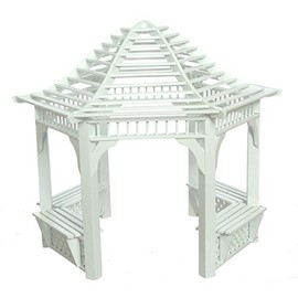 Dollhouse Miniature 1:12 Scale White Gazebo #T5368