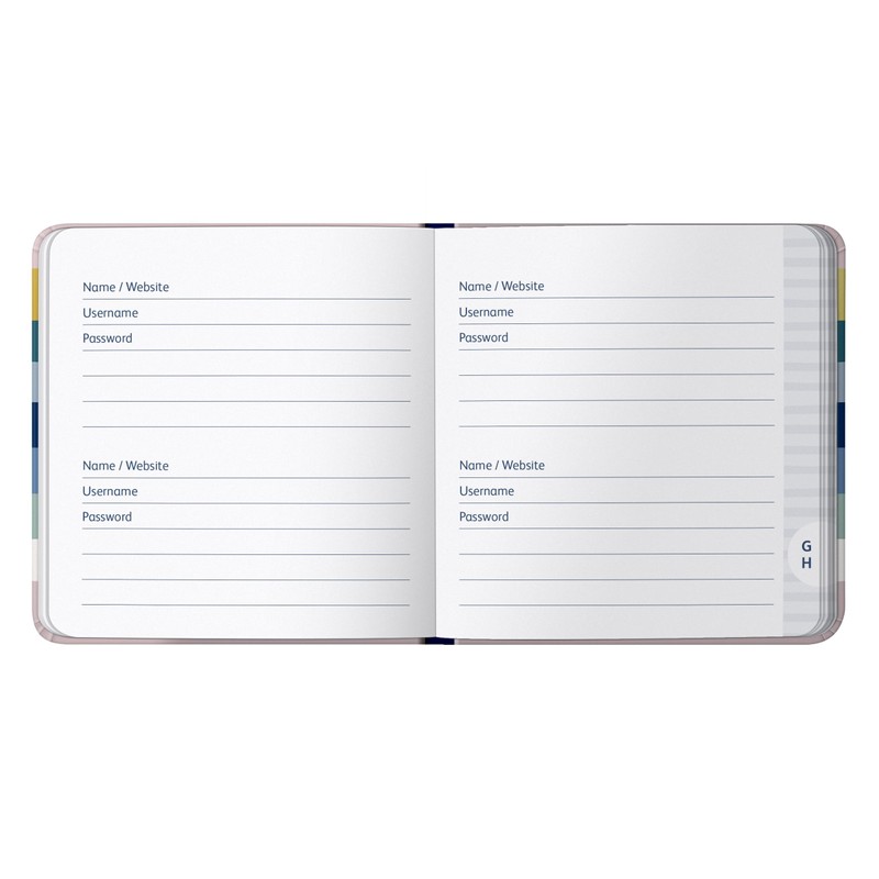 Busy B Password Book - Multicoloured Striped Cover – All