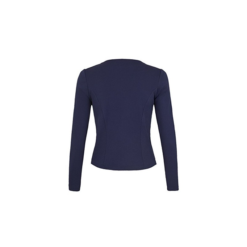 Women's Blazer with Pockets (382) (A-11) - dark blue Plain,