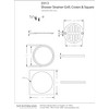 Westbrass Shower Strainer Set Square with Crown, Polished Brass, D313-03