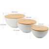 ECOWAY Salad Bowl Set of 3 with Bamboo Wooden Lids,