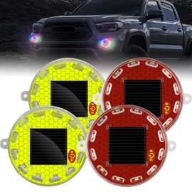 AGLOO Wireless Magnetic Solar Strobe Warning Light Car LED Lights, High Brightness Flashing Beacon Lamps Outdoor for Cars Drones Trucks Forklifts Motorcycles - Waterproof Caution Hazard Lights