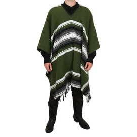 Historical Emporium Men's Western Drifter Poncho Green