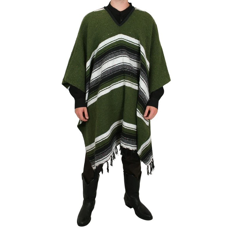 Historical Emporium Men's Western Drifter Poncho Green