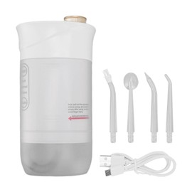 Electric Flosser 220ml 3 Modes 4 Tips Deep Oral Cleaning Prevent Tooth Decay Water Floss for Teeth Gum Residue White