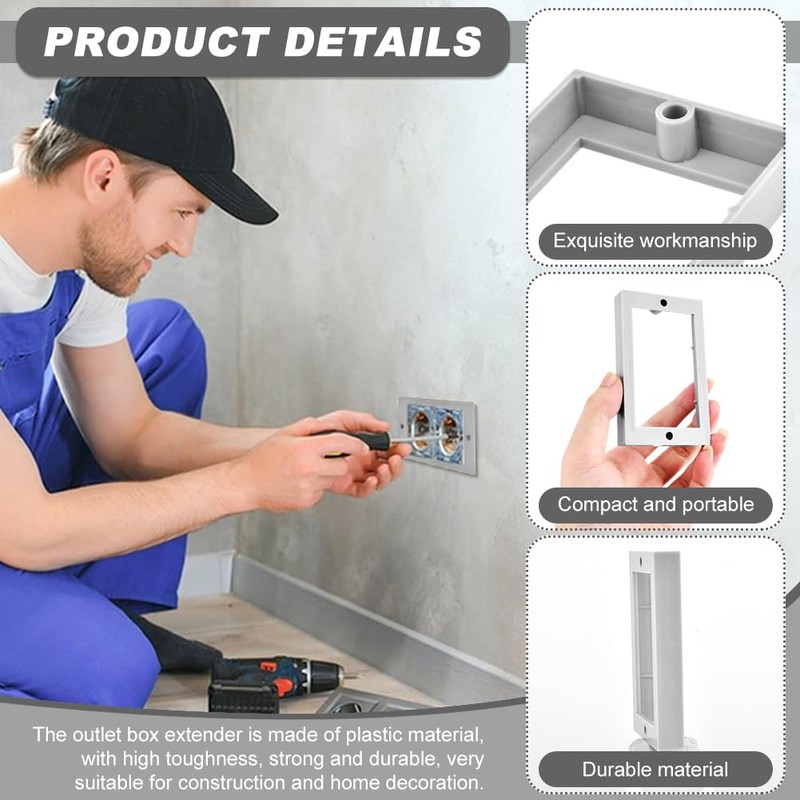 3Pcs 1/2" Single Gang Outlet Box Extenders, Electrical Box Extender