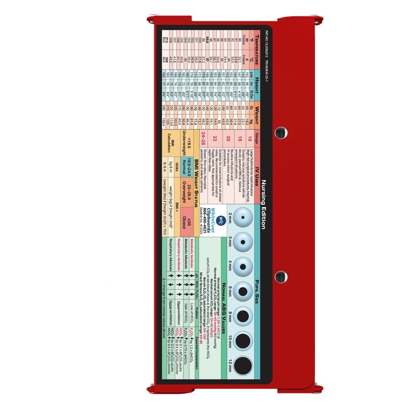 Whitecoat Clipboard® Trifold - Nursing Edition (Red, Trifold)