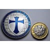 Large Masonic Knights Templar .999 Silver Coin with Blue Enamel.