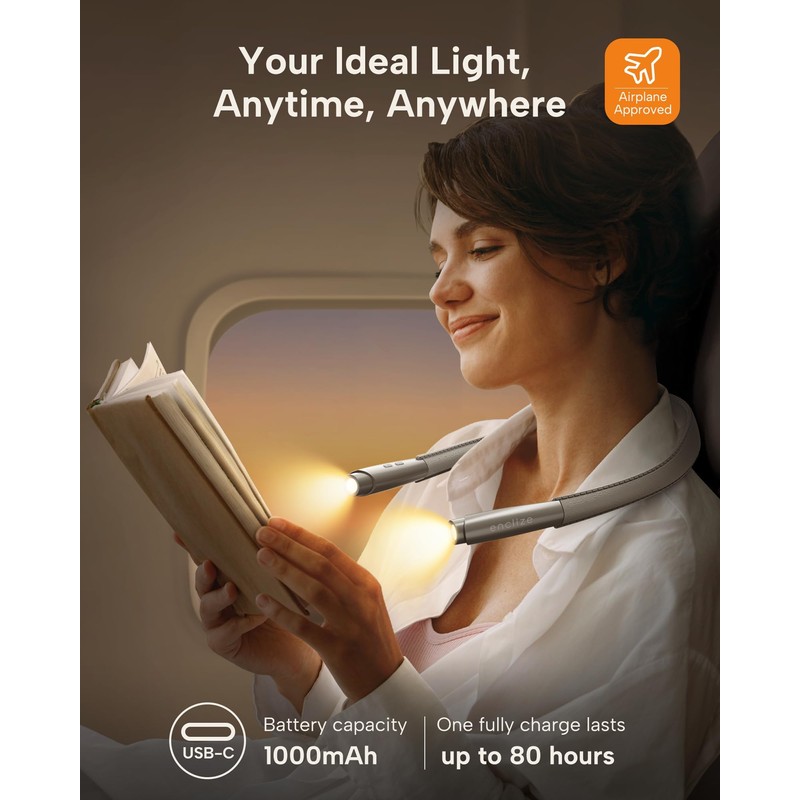 enclize LED Neck Reading Light, Book Light for Reading in