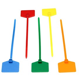 Cable Ties 120 mm Writeable with Labelling Field 12 cm (125, Blue/Yellow/Green/Orange/Red)