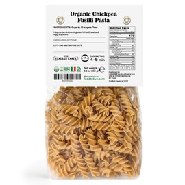 Food to Live Organic Chickpea Fusilli Pasta, 8.8 OZ (Pack of 1) – Non-GMO, Single Ingredient. No Additives. No Major Allergens. Good Source of Plant Based Protein and Fiber. Made in Italy