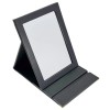 No Midnight Black Faux-Leather Adjustable Folding Mirror – 9.5” High