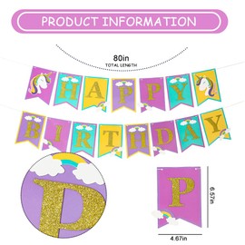 Unicorn Happy Birthday Banner,Happy Birthday Banner, Unicorn Birthday Party Decorations,Unicorn Party Decorations.Unicorn Party Supplies Decorations Kids Birthday Party Decoration.