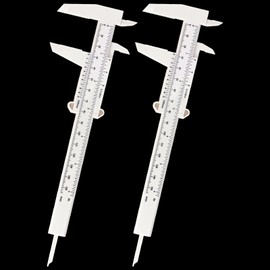 150mm Mini Plastic Caliper Double Scale Plastic Vernier Caliper for Eyebrow Jewelry Tatoo Sliding Gauge Ruler Measuring Tool (White)