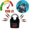 Alarm Padlock Anti-Theft Security Keyed Padlock Lock 110dB (decibels) Sound