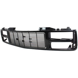 Evan-Fischer Grille Assembly Compatible with 1992-1993 GMC Yukon Black Shell and Insert with Quad or Composite Headlights