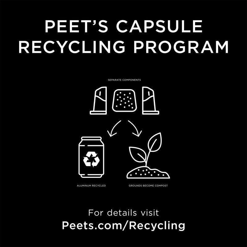 Peet's Coffee Espresso Capsules Ricchezza, Intensity 8, 10 Count Single