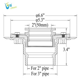 Uni-Green 3 Piece Shower Drain Base With Rubber Gasket For 2 Inch Linear Installation PVC