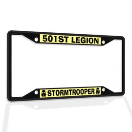 Fastasticdeals Metal Insert License Plate Frame 501St Legion Stormtrooper Weatherproof Car Accessories Black 4 Holes Solid Insert