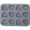 Fox Run Mini Heart Muffin Pan, 12-Cup, Preferred Non-Stick, Gray