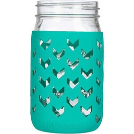 JarJackets Silicone Mason Jar Sleeve - Fits 32oz (1 quart) REGULAR or WIDE-Mouth Jars … (1, Lagoon)