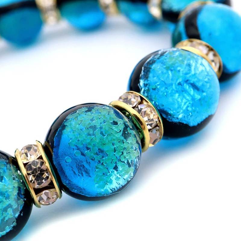 Shiny Firefly Glass Bracelet Hateruma Blue Glitter Men's Women's Okinawa