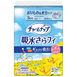 Charm Nap Water Absorbent, Smooth Fit, Women's, Panties Liner, 0.1 fl oz (3 cc), Unscented, 40 Pieces, 6.9 inches (17.5 cm), For Those With Light Urine Leaking