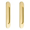 MOROBOR Self-Stick Oval Sliding Door Pulls, 2pcs Brushed Gold Aluminum