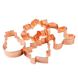 C.R. Gibson QHCC-24061 Snowman, Gingerbread Man, Tree, and Snowflake Christmas Cookie Cutter Set, 4pcs, 3" W x 4" H