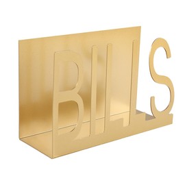 Nicear Mails Holder Desktop Documents Rack Multipupose File Stands for School Office Home Organization Documents Letters (Gold/Bills)