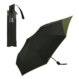 Wpc. UX004-931-002 Folding Umbrella, Back Protection FOLDING Black x Khaki, Rain Umbrella, Rain Umbrella, Rain or Shine, 21.7 inches (55 cm), Large, Men's, Backpack, Long Backpack, Work or School,