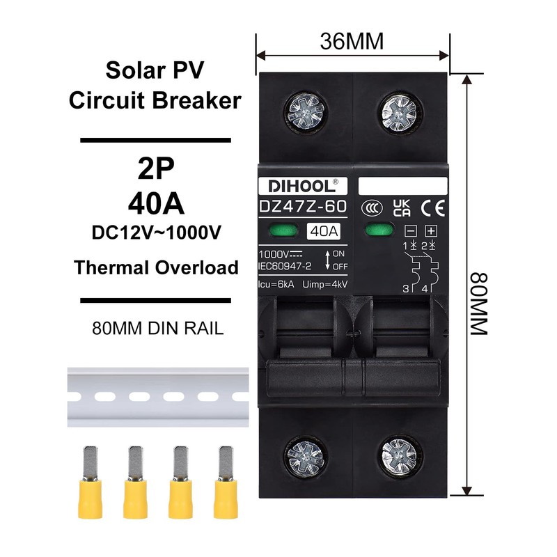 DC Isolator Switch 1000 VDC Solar PV Circuit Breaker Photovoltaic