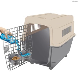 Pit-Bowl® DOG Crate Water Bowl with built in Filling Funnel by Pit-Bowl Ultra-Durable 8cup