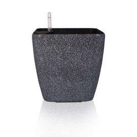 Dexceder 18x17 Self Watering Planter with Wheels Indoor Outdoor, Inner Mat Design, Thickened Large Floor Standing Flower Plant Pot with Water Level Indicator (Stone Matte)