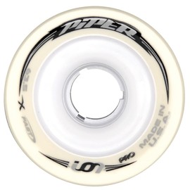 Piper Ion Pro Quad Roller Skating 63.5mm Speed Skate Wheels, White xx-Firm