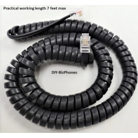 DIY-BizPhones-Yealink-T2 Charcoal Gray 12Ft Handset Cord for Yealink IP Phone SIP T2 Series Curly Coil
