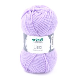 Gründl Lisa Premium Plain Knitting and Crochet Wool-Like Yarn, 100% Polyacrylic Fibre, Lilac, 1 x 50 g