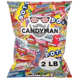 CANDYMAN Assorted Candy Variety Pack 2lbs of Pinata Stuffers, Bulk Candy for Party Favors Goodie Bags for Birthday Party, Candies in Bulk Individually Wrapped