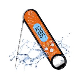 Meat Thermometer, Instant Read Meat Thermometer for Cooking, Fast & Precise Digital Food Thermometer with Backlight, Magnet, Calibration, and Foldable Probe for Deep Fry, BBQ, Grill, and Roast Turkey